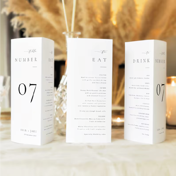 Tri-Fold Table Numbers